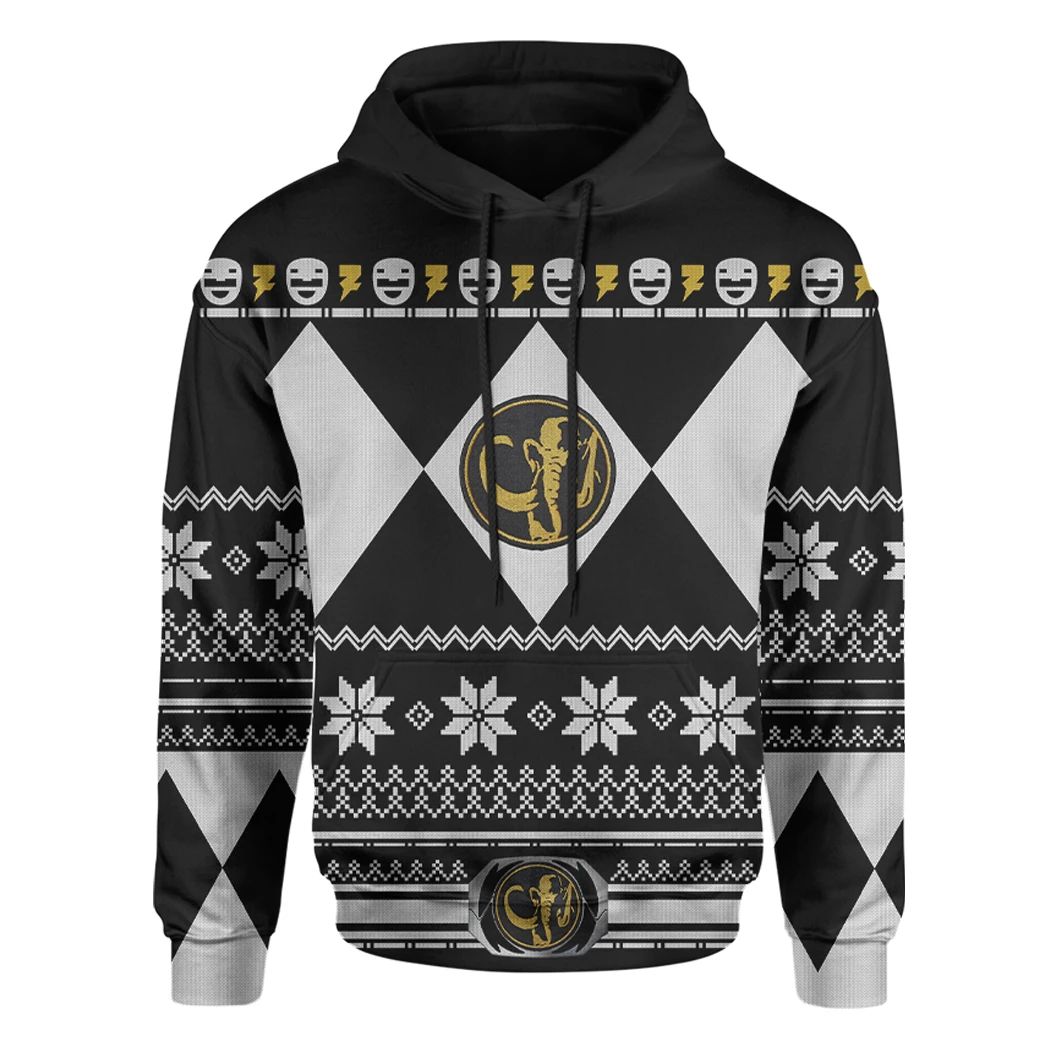 Alohazing 3D Mighty Morphin Zkack Power Rangers Ugly Christmas Custom Hoodie