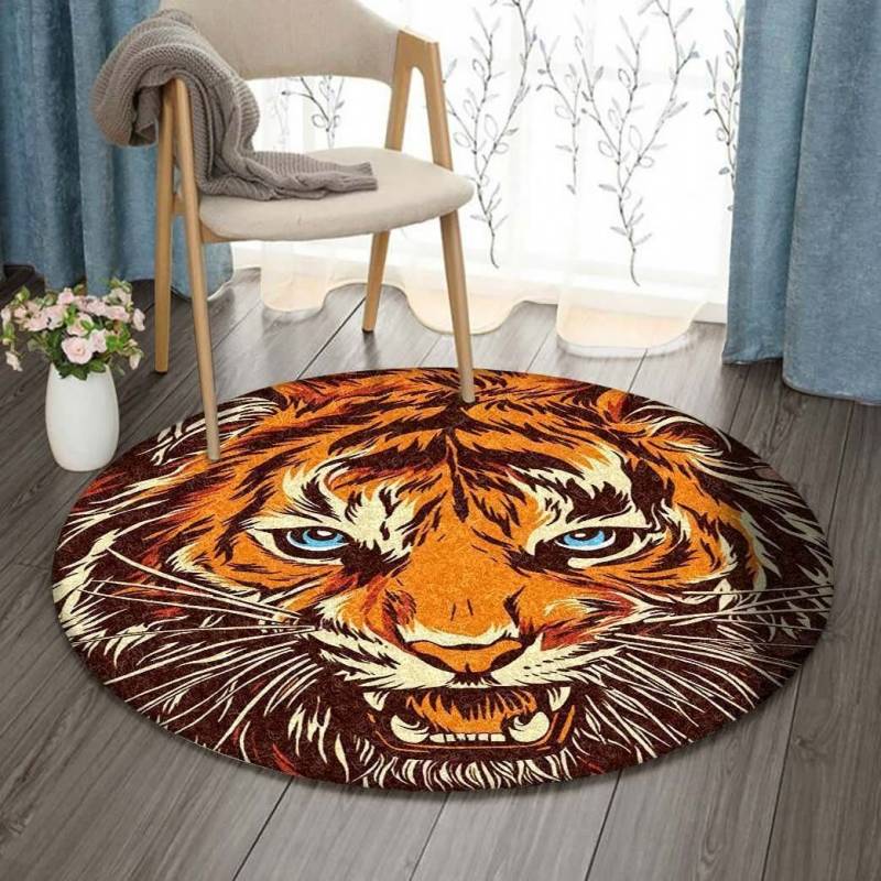 Tiger Animal Round Rug V5 NTD141298193