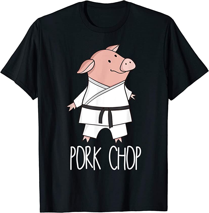 Pork Chop – Funny Pig Animal Pun Karate T-Shirt