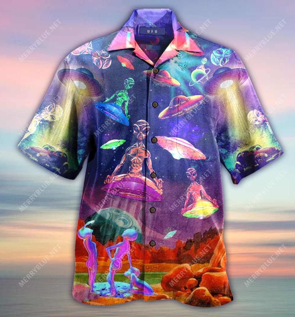 Awesome Ufo Aloha Hawaii Shirt Colorful Short Sleeve Summer Beach Casual For Men And Women Ha13478