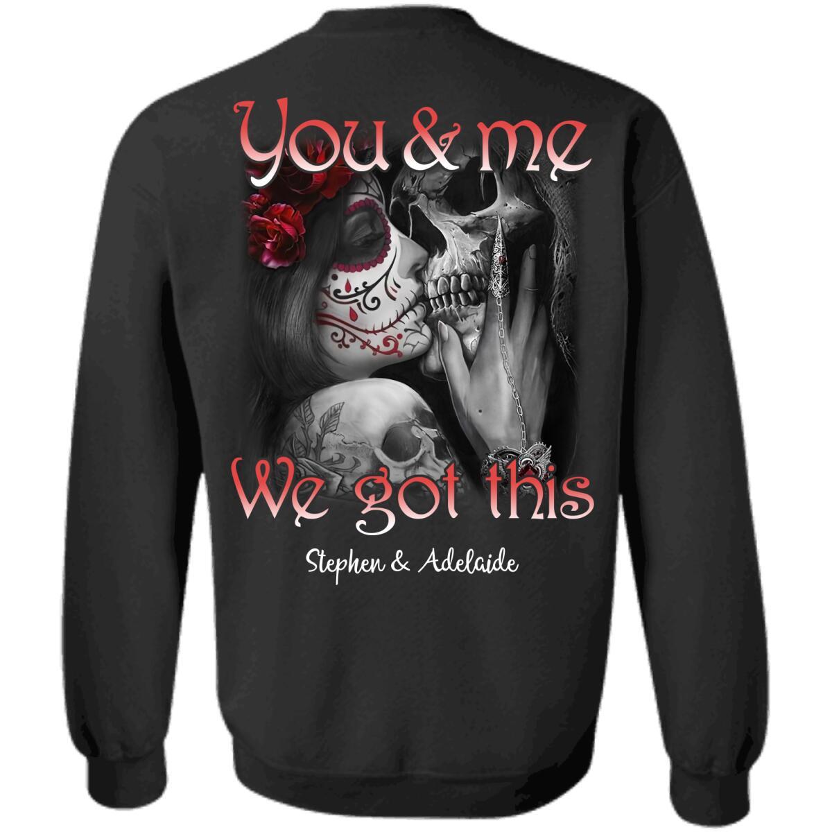 Custom tattooed couple You and me we got this Back Printed T-Shirt