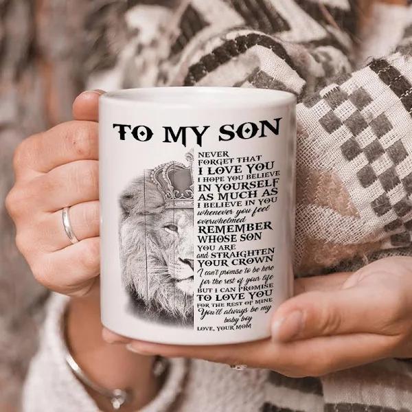 To My Son Never Forget That I Love You Lion Mug