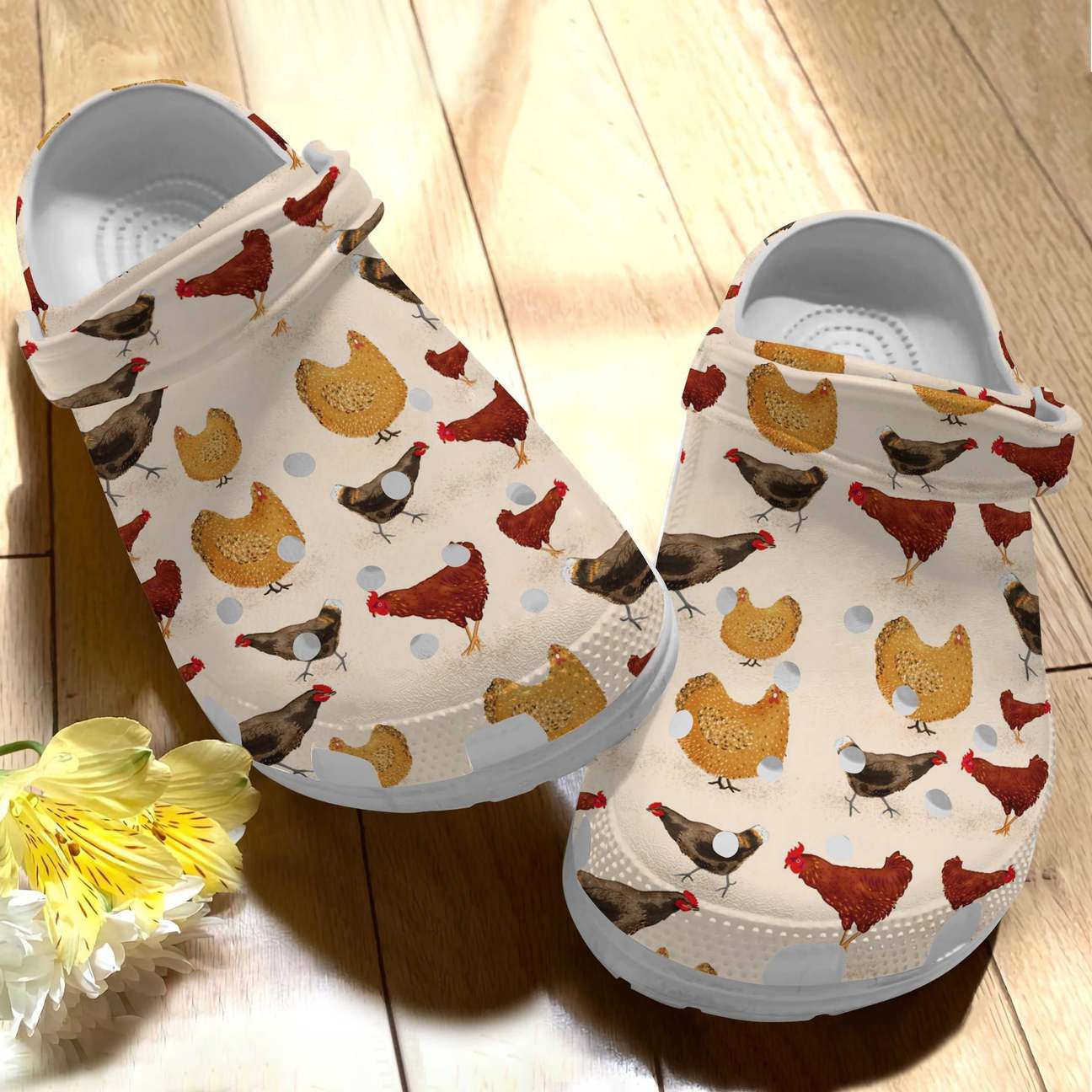 Farm Personalize Clog, Custom Name, Text, Fashion Style For Women, Men, Kid, Print 3D Chicken V3