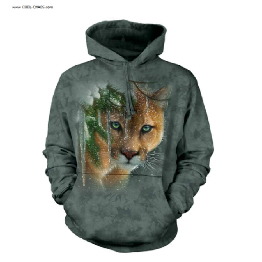 Winter Cougar Hoodie / Collin Bogle Mountain Lion Hooded Sweatshirt