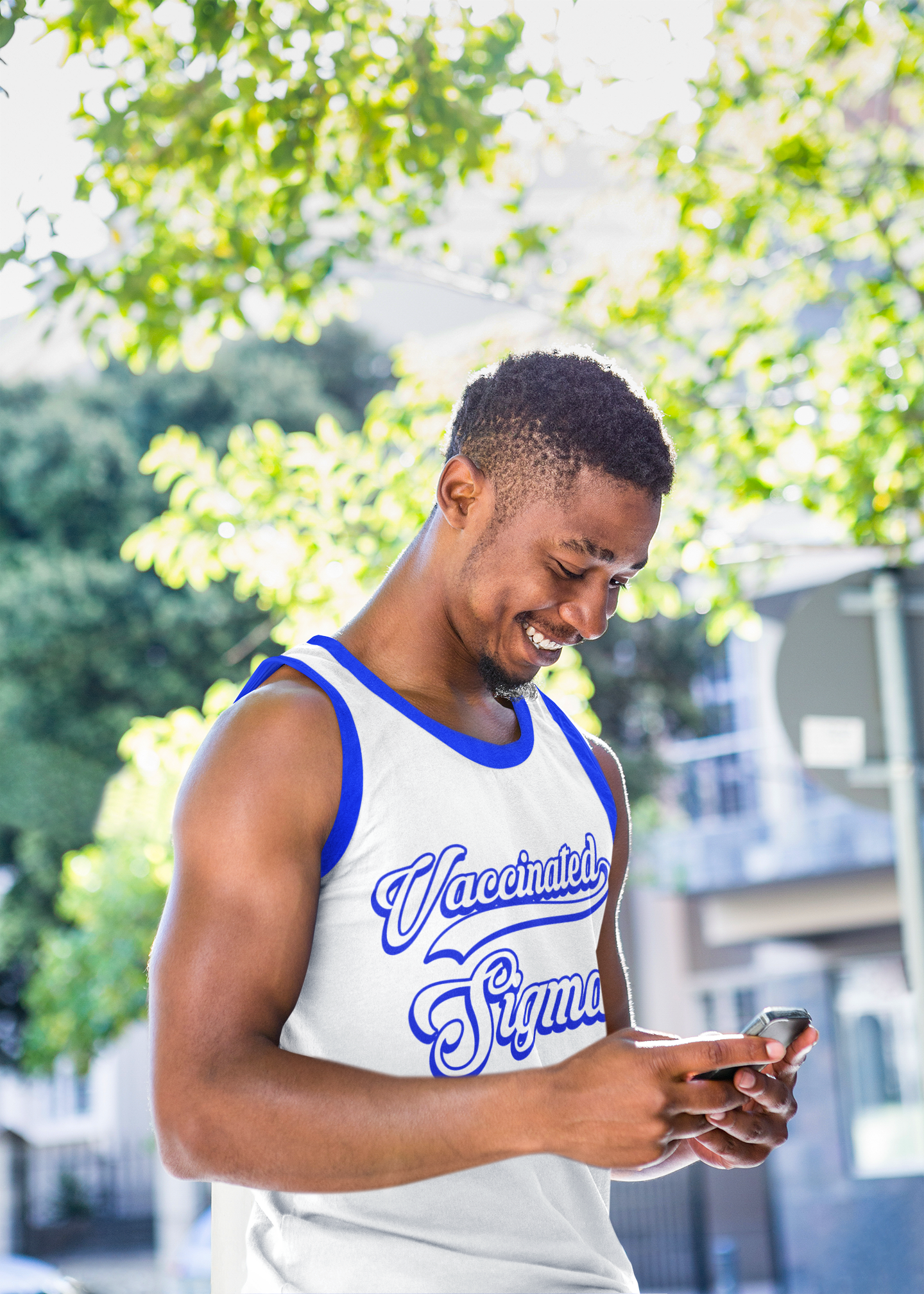 Phi Beta Sigma Two Tone Vaccinated Sigma Tank Top