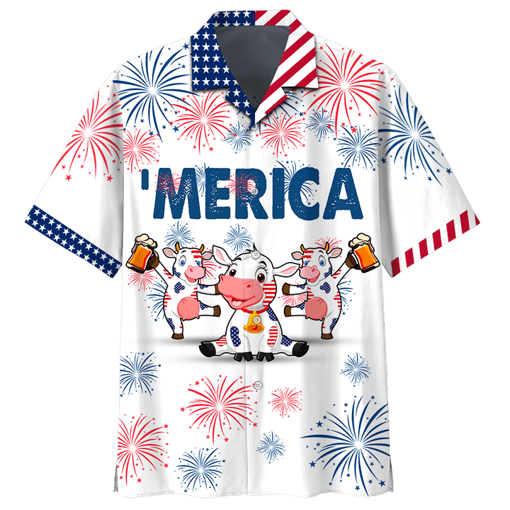 America Cow Beer Hawaiian Shirt – For Men And Women