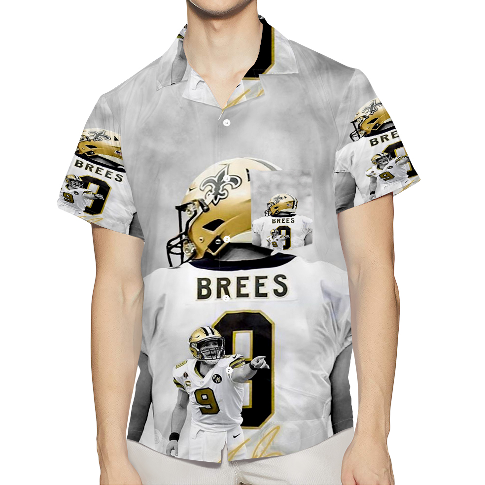 New Orleans Saints Drew Brees1 3D All Over Print Summer Beach Hawaiian Shirt With Pocket