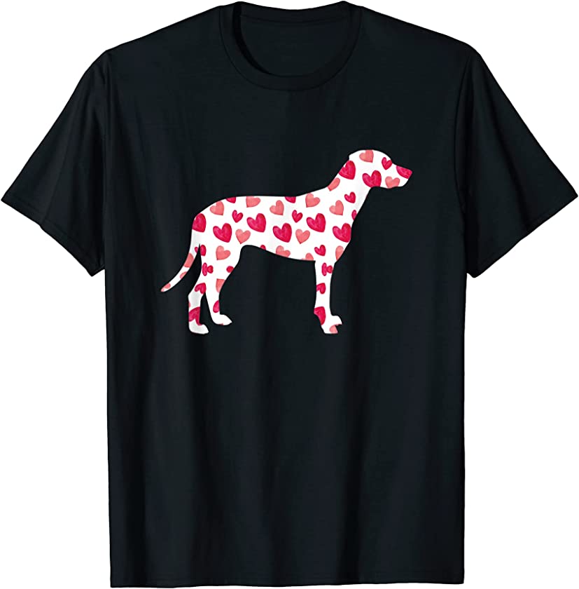 Valentines Day Dalmatian Hearts Puppy Dog Lover T-Shirt