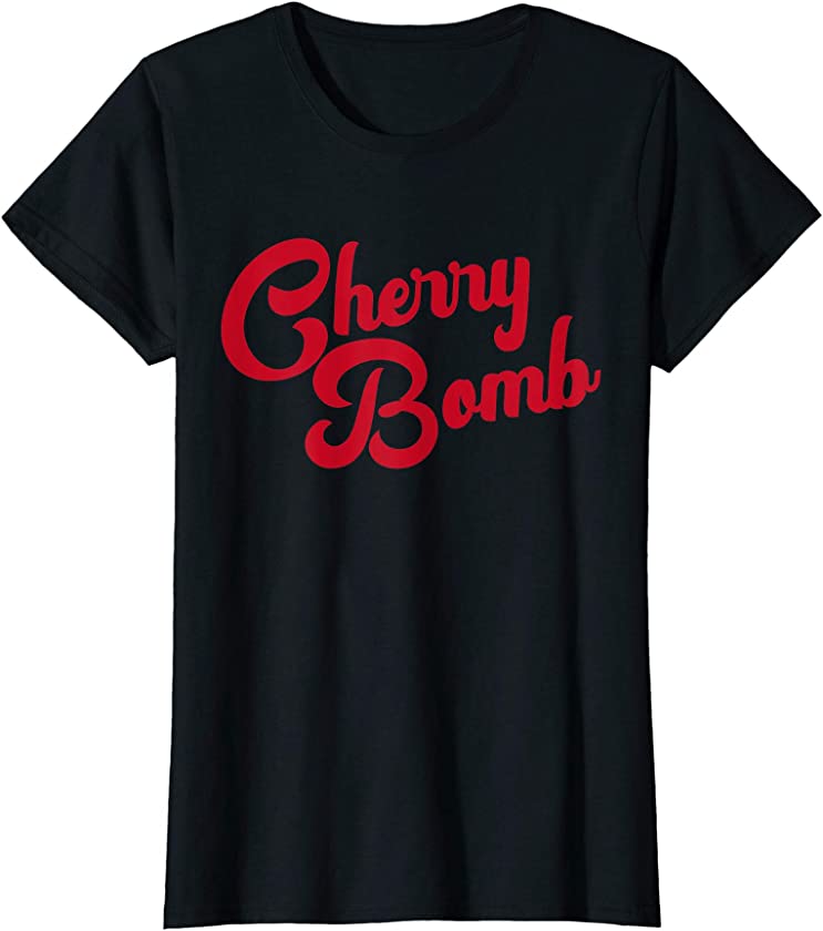 Womens Cherry Bomb Retro Vintage Style Cute Graphic T-Shirt