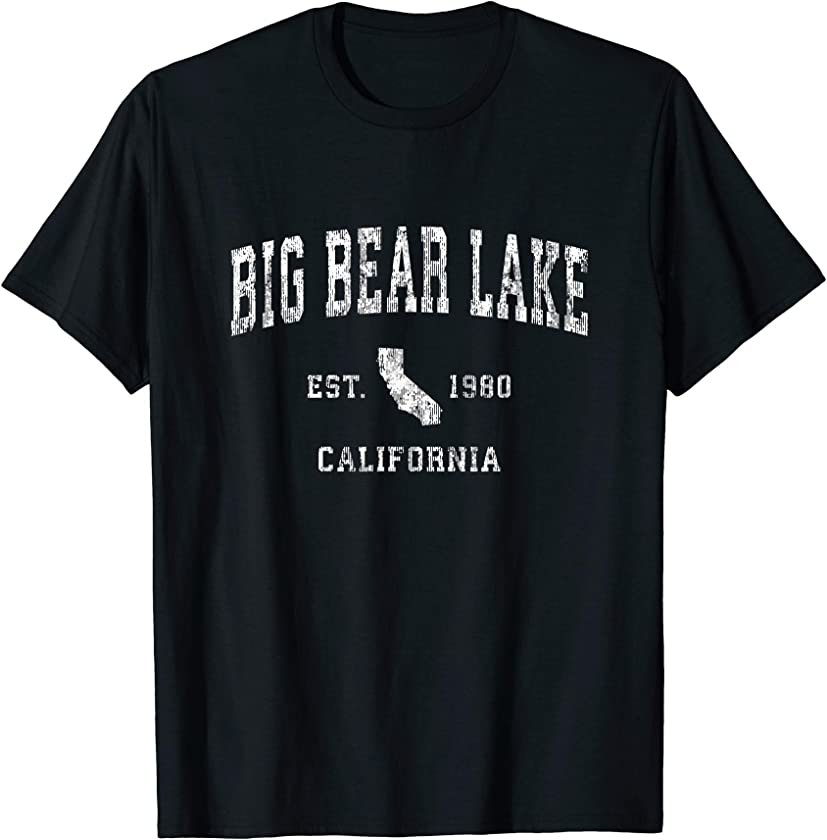 Big Bear Lake California CA Vintage Athletic Sports Design T-Shirt