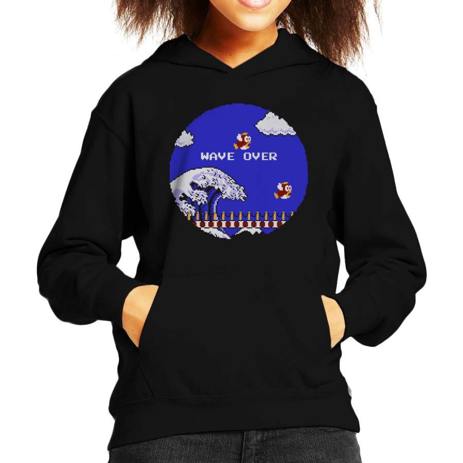 Wave Over Super Mario Kanagawa Kid’s Hooded Sweatshirt