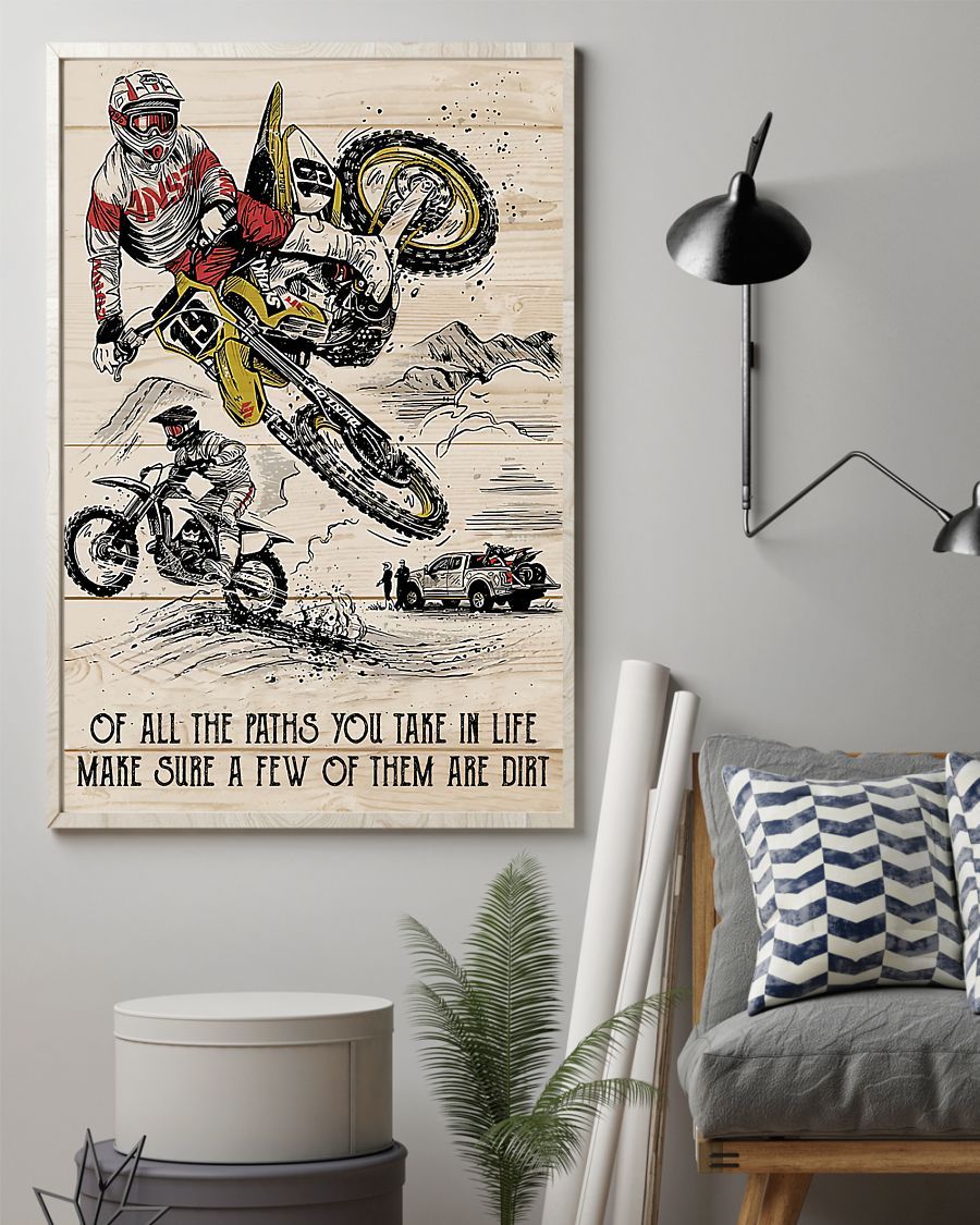 Motorcycle All The Paths You Tale In Life Vertical Canvas And Poster | Wall Decor Visual Art