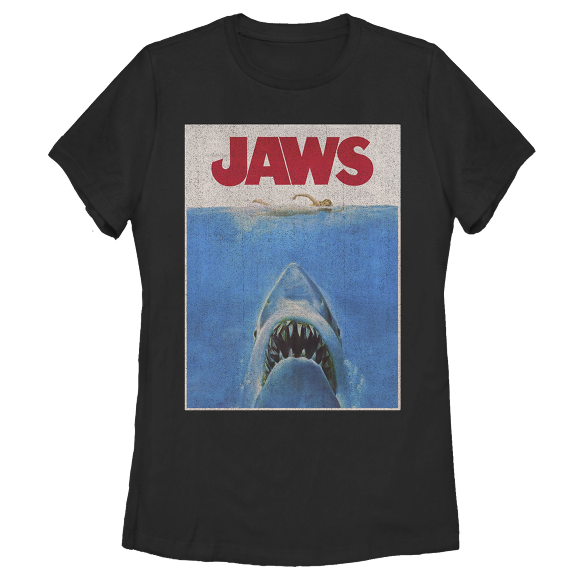 Women’S Jaws Retro Distressed Poster T-Shirt