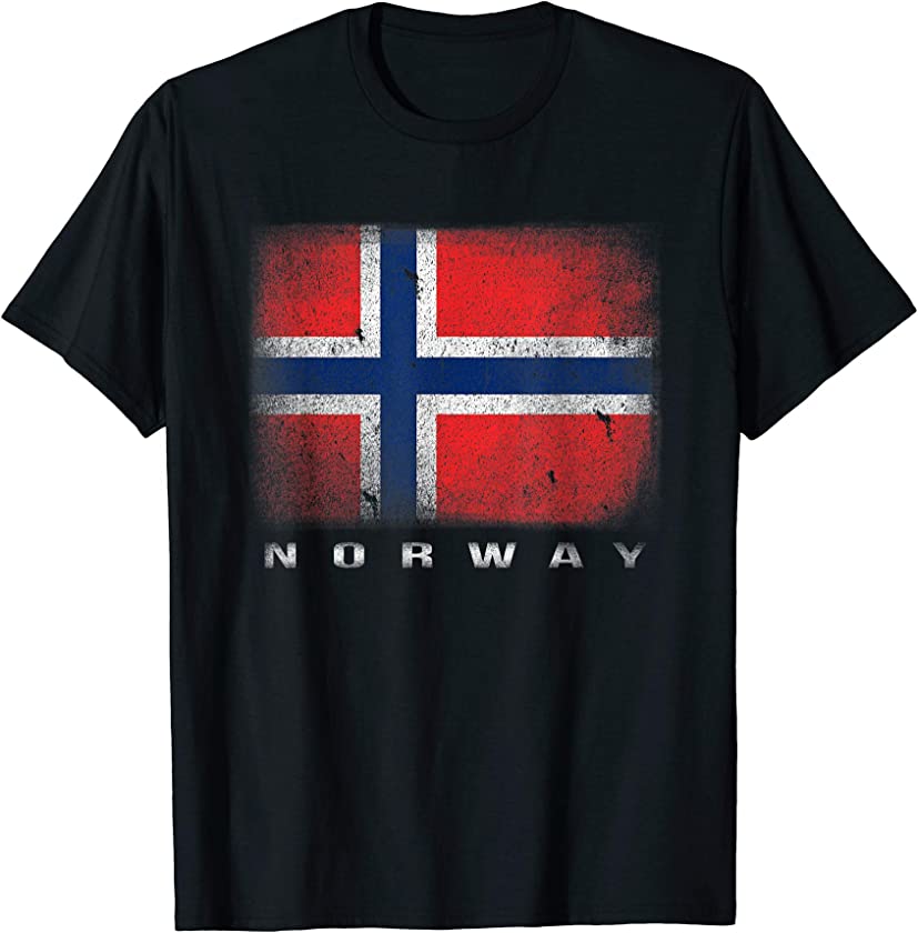 Vintage Norwegian Flag T-shirt Norway Gift Norge Pride