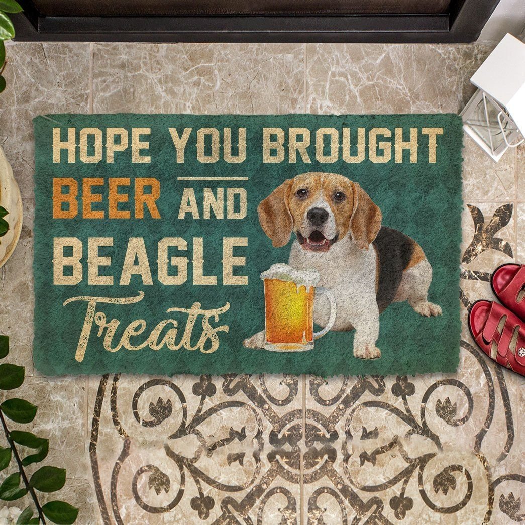 Gearhuman 3D Hope You Brought Beer And Beagle Treats Doormat