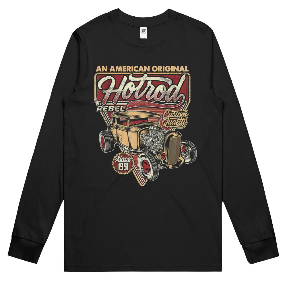 Vintage Hot Rod Old School Speed And Power Shirt For Men Long Sleeve T Shirts