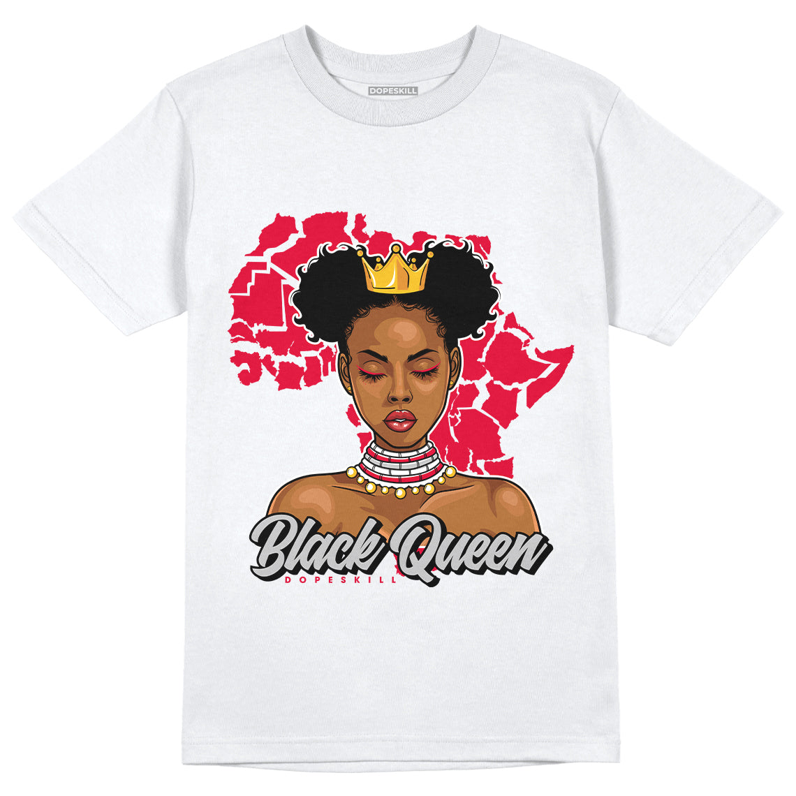 Jordan 1 Retro High Og “Varsity Red”/“Newstalgia” Dopeskill T-Shirt Black Queen Graphic