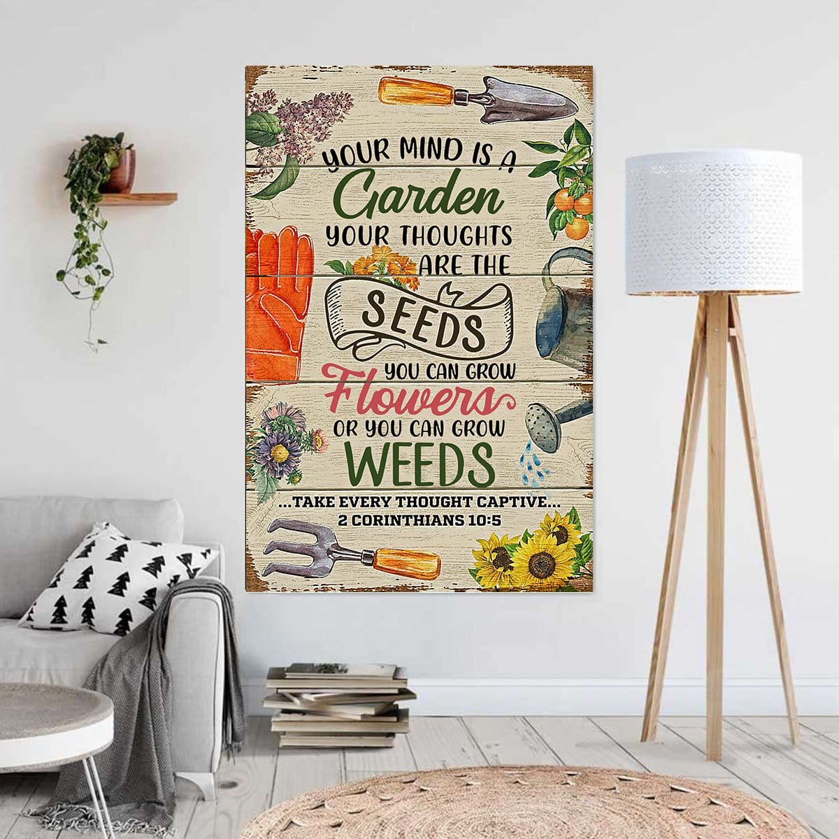 Canvas Prints Your Mind Is A Garden Wall Art Home Decoration