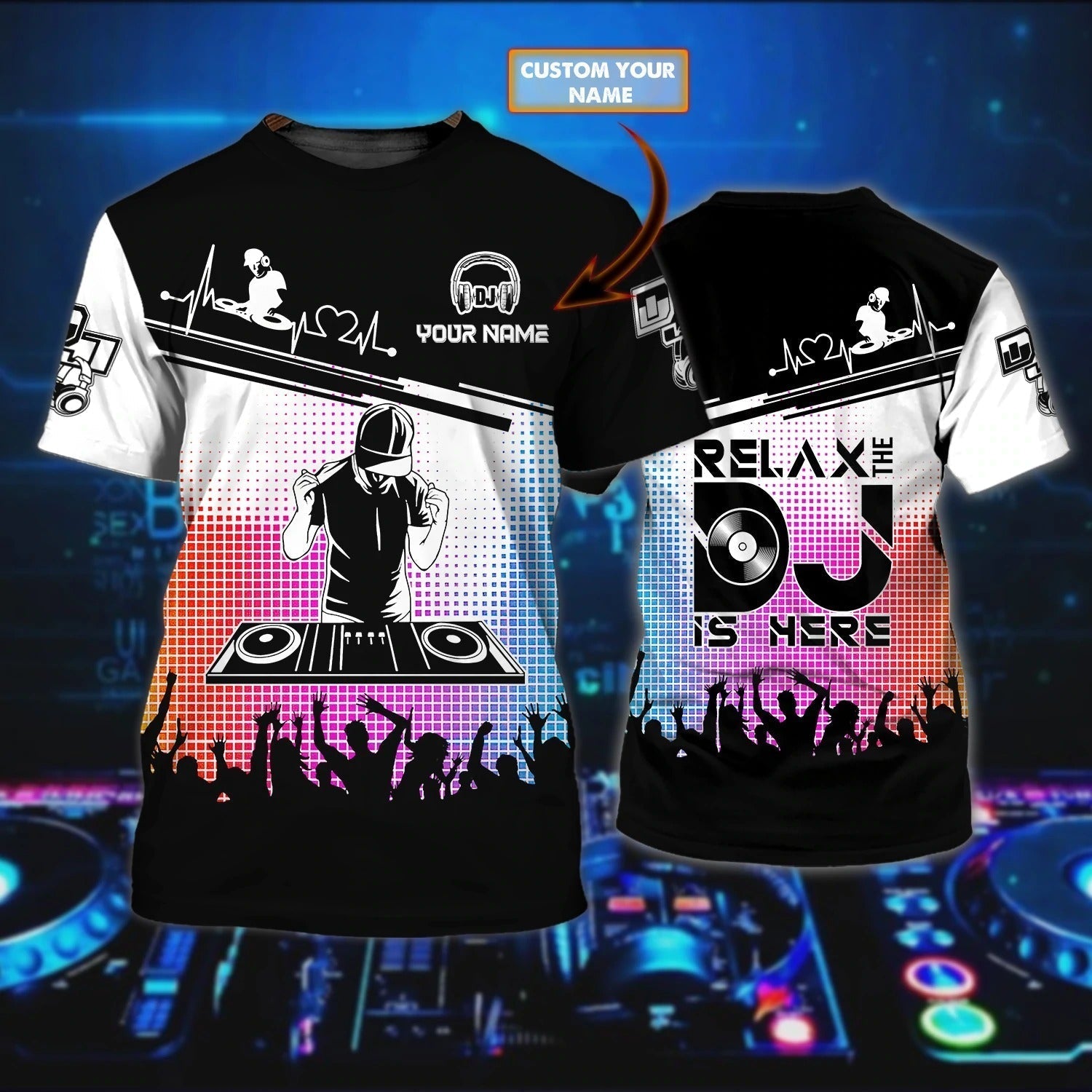 Customized 3D All Over Print Dj Shirt, Dj Tshirt For Men And Women, Unisex Dj Tshirt, Bar Shirt, Dj Gifts