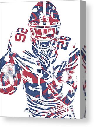 Saquon Barkley New York Giants Pixel Art 151 Joe Hamilton Canvas Print