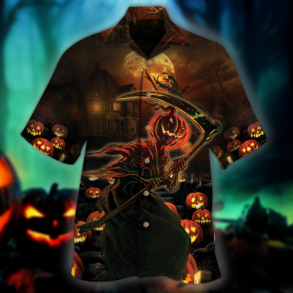 Pumpkin Crescent Halloween Hawaii Shirt For Men Women Adult Ha74481