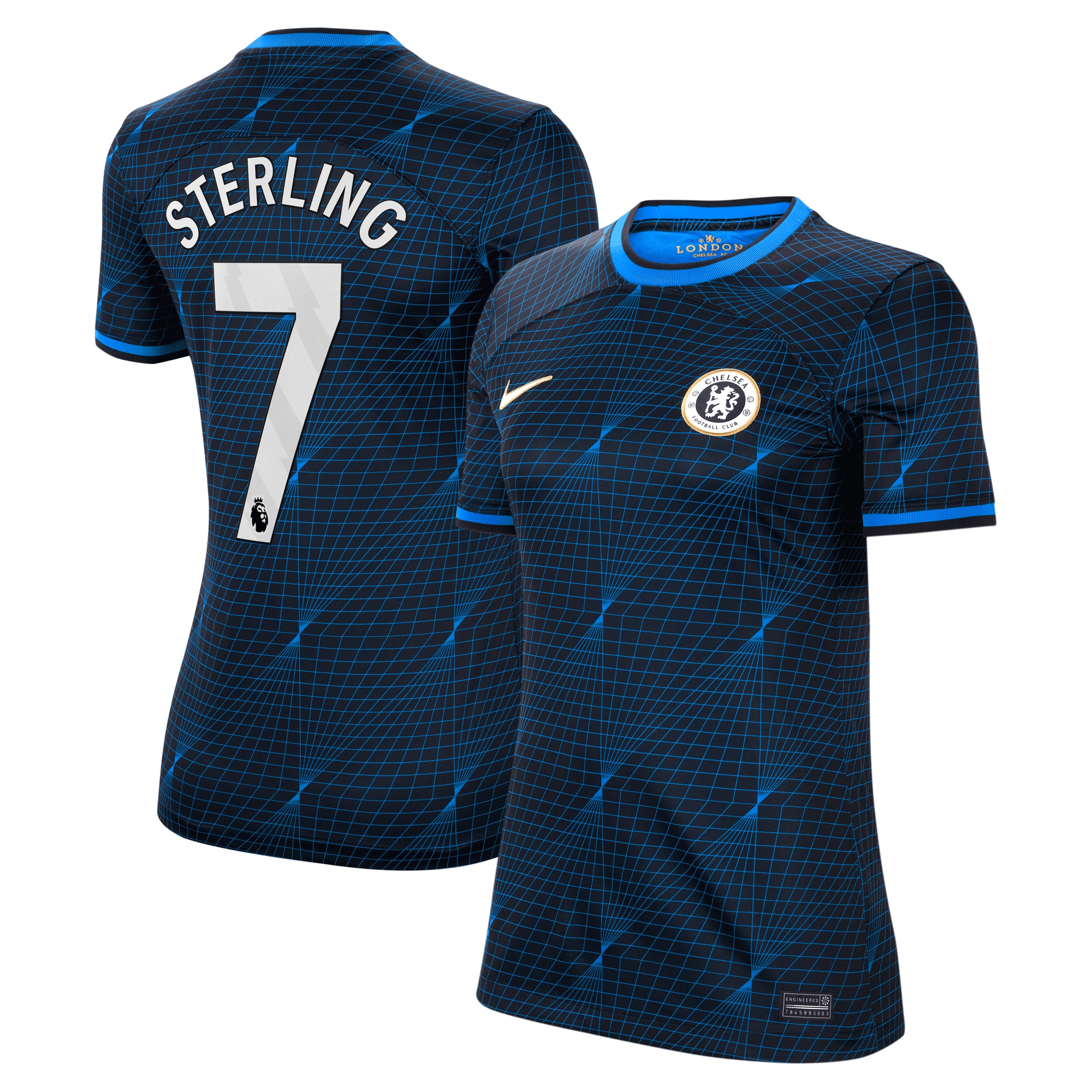 Raheem Sterling Chelsea Women's 2023/24 Away Stadium Replica Player Jersey – Navy