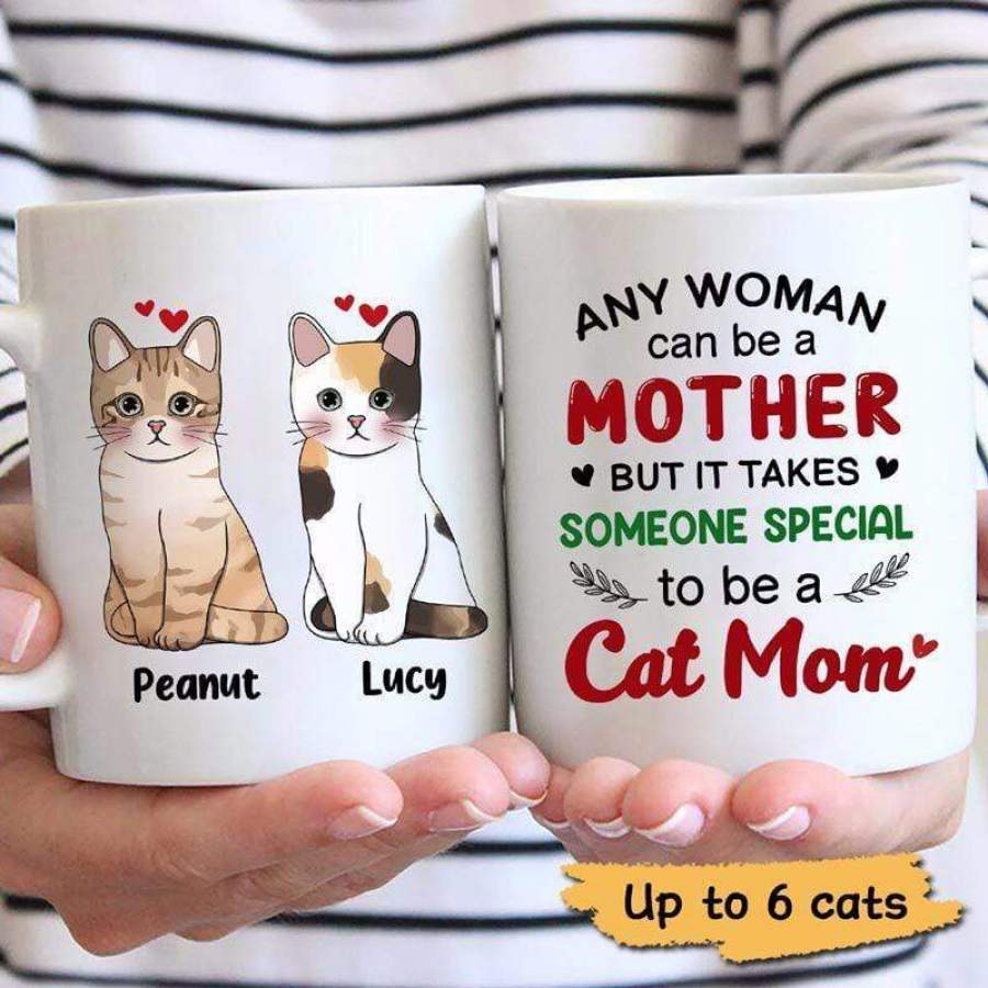 Special To Be A Cat Mom Sitting Cat Personalized Mug