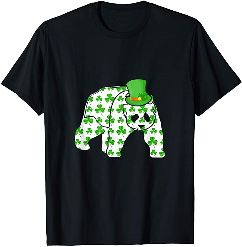 St.Patrick’s Day Panda Bear Shamrock Gift Funny Animals T-Shirt