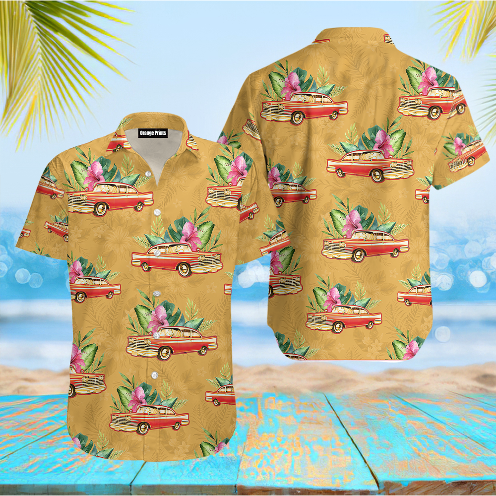 Classic Red Car Vintage Hawaii Shirt For Men Women Ha5993