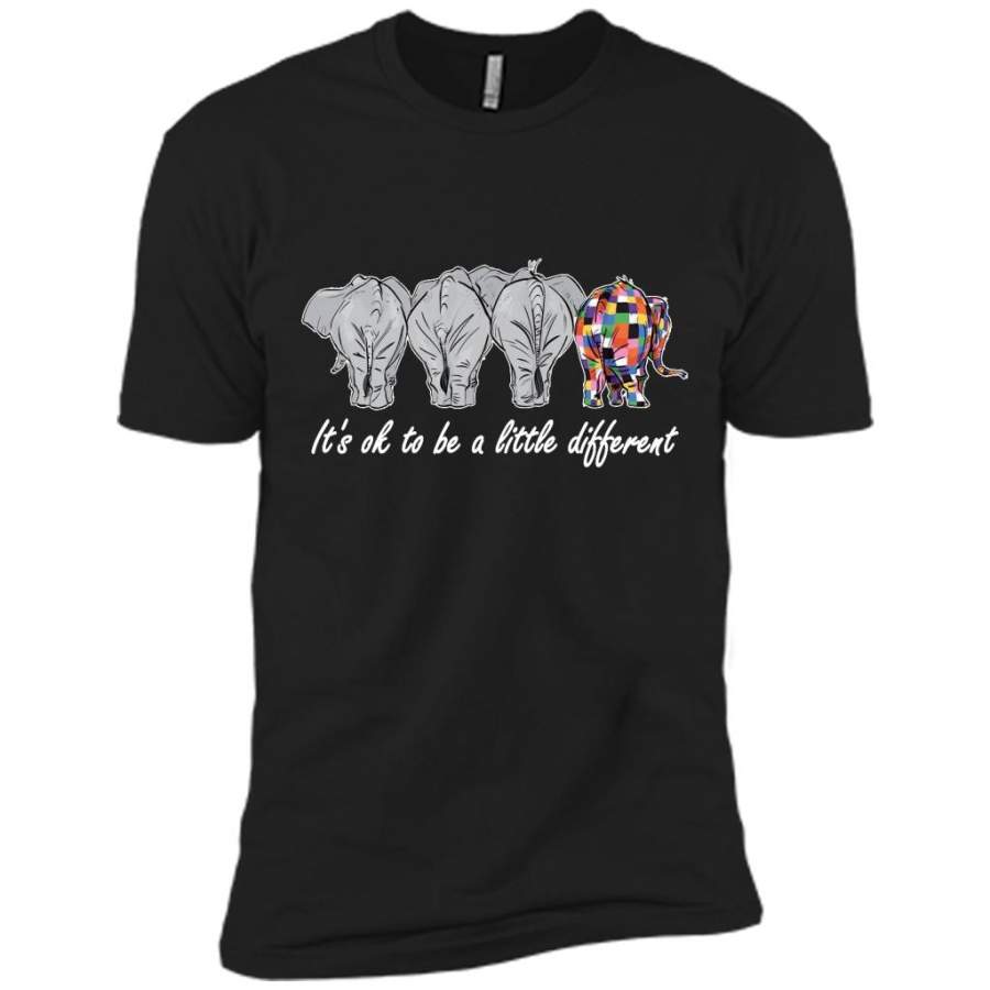 It’s Ok To Be A Little Different, Elephant Design – Canvas Unisex USA Shirt