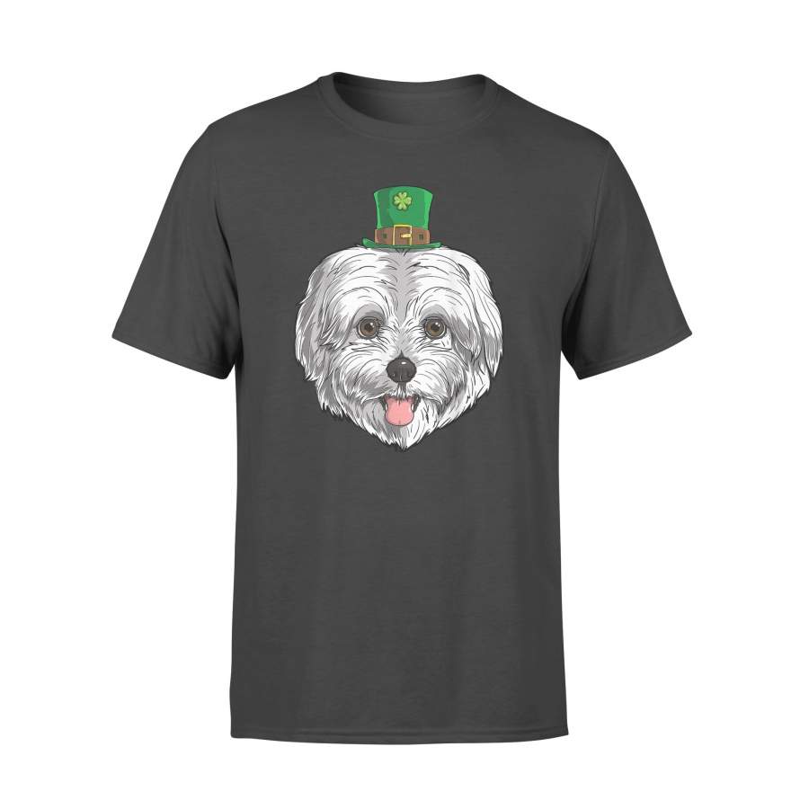 Maltese Dog St Patricks Day Leprechaun Gift Puppy T-Shirt