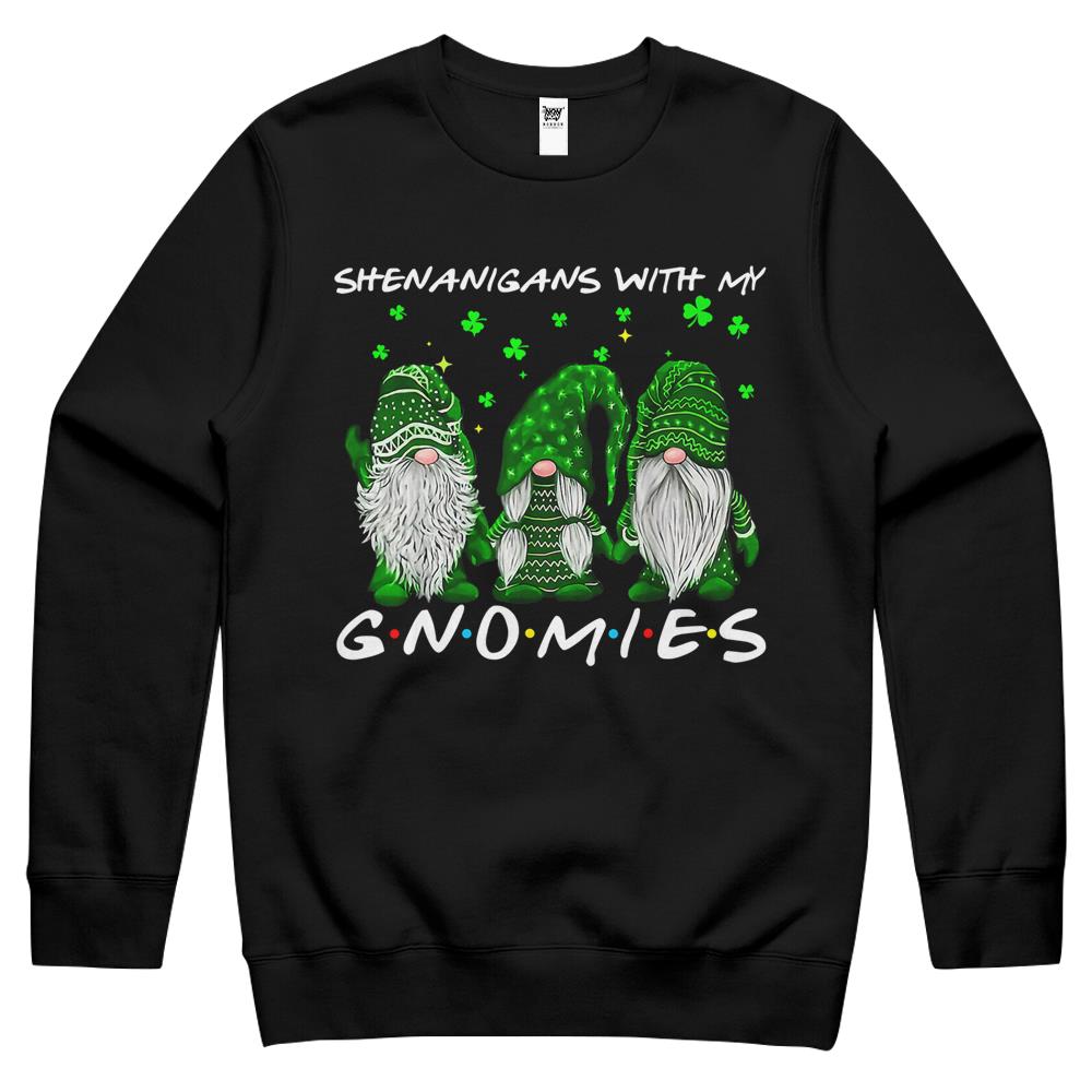 Shenanigans With My Gnomies St Patrick’S Day Gnome Shamrock Crewneck Sweatshirt