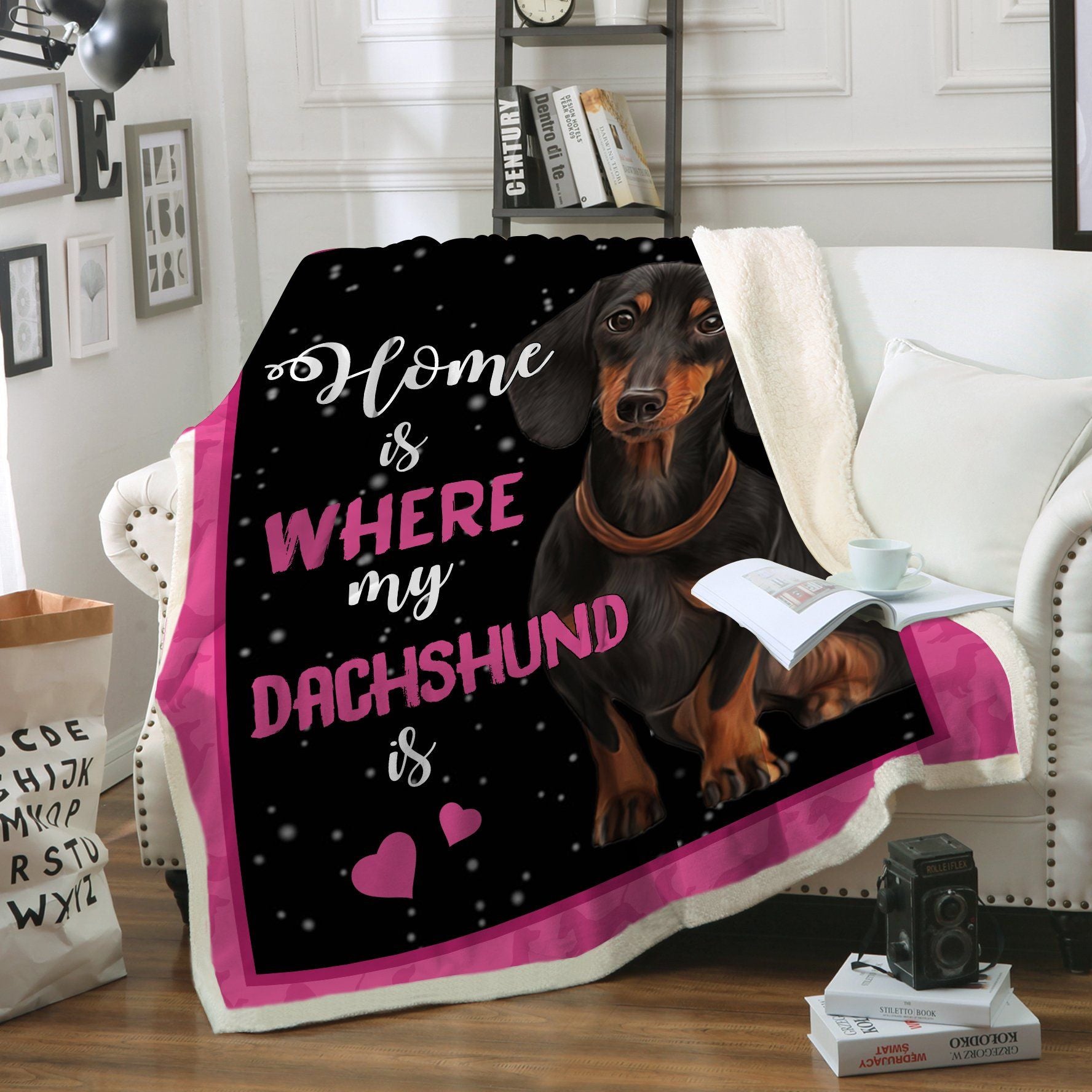 Dachshund Home Is Where My Dachshund Is Blanket Christmas Gift Ideas