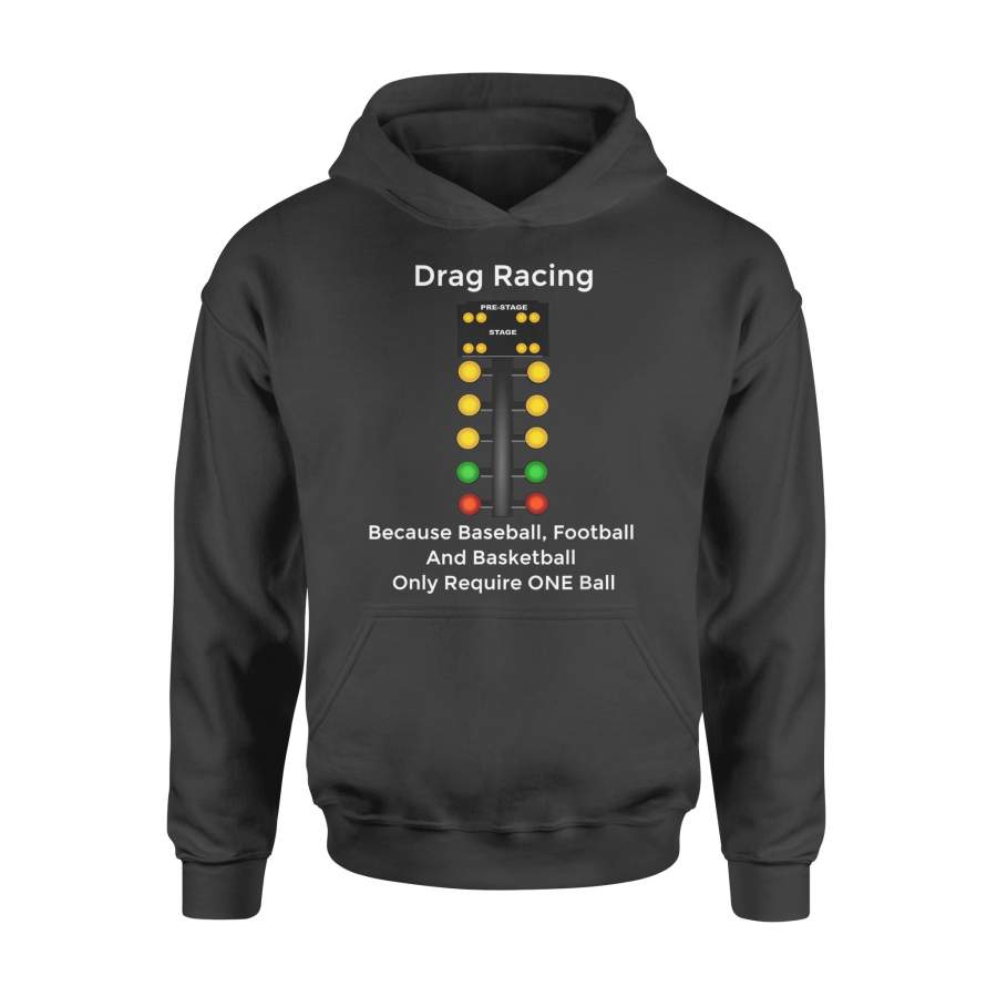 Drag Racing Christmas Tree T-Shirt Line It Up Horsepower Car – Standard Hoodie