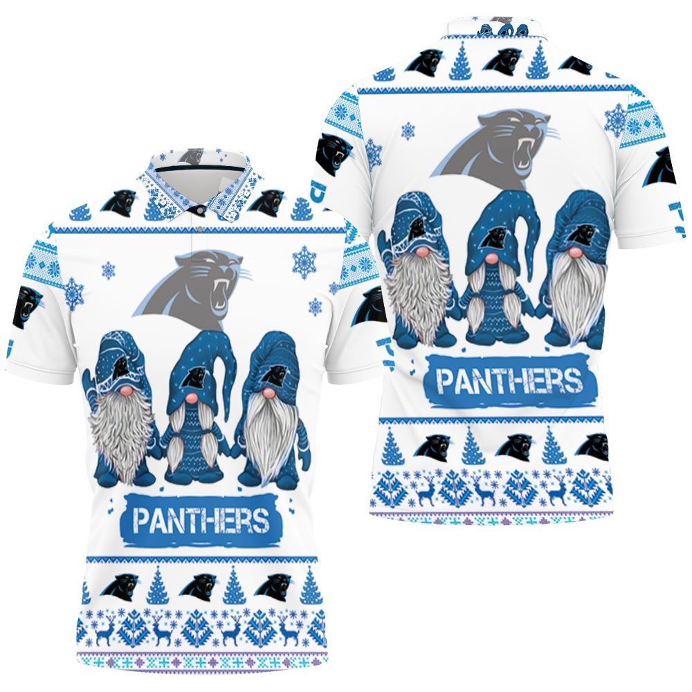 Christmas Gnomes Carolina Panthers Ugly Sweatshirt Christmas 3D Polo Shirt