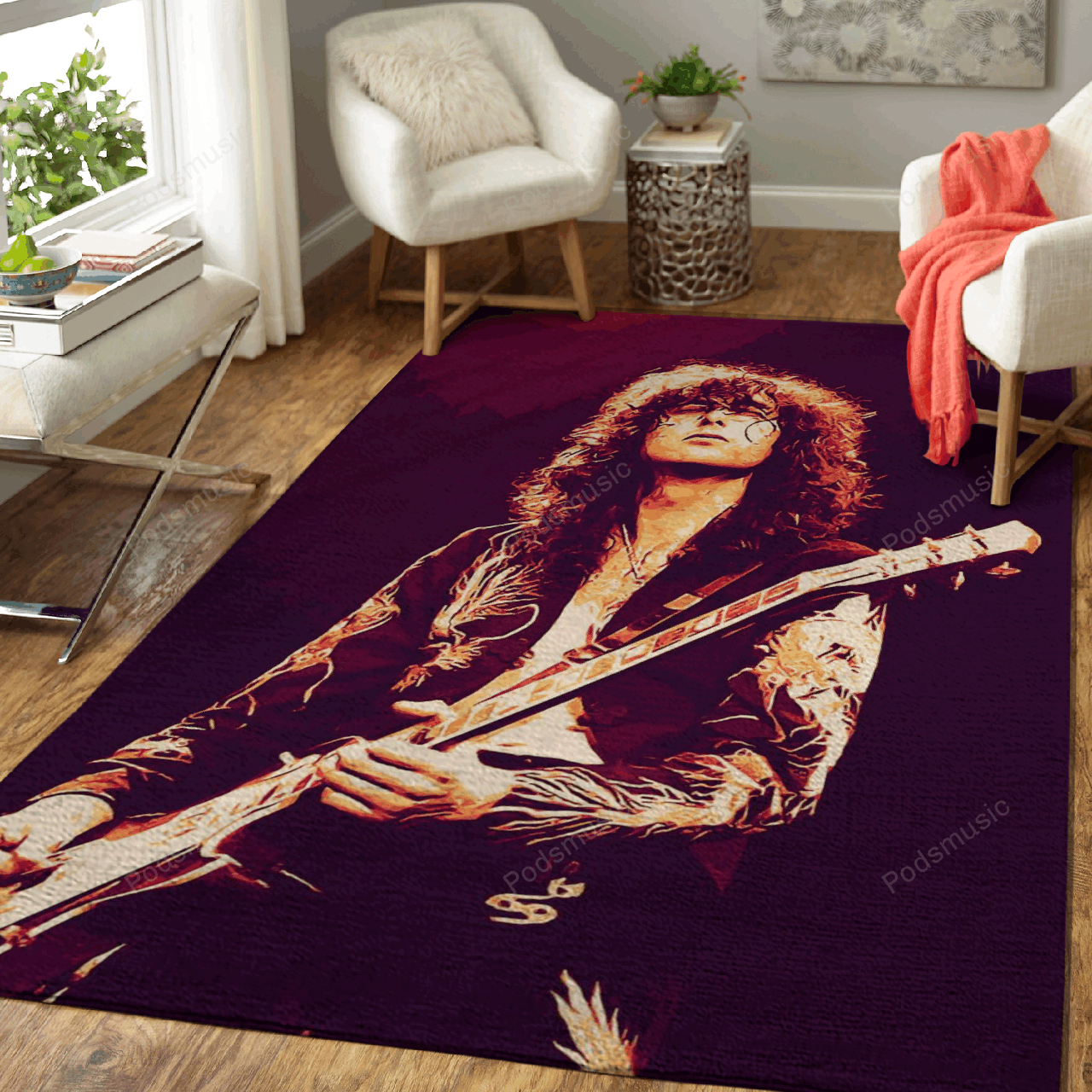 guitarist music zeppelin – Jimmy Page Art For Fans Area Rug Carpet