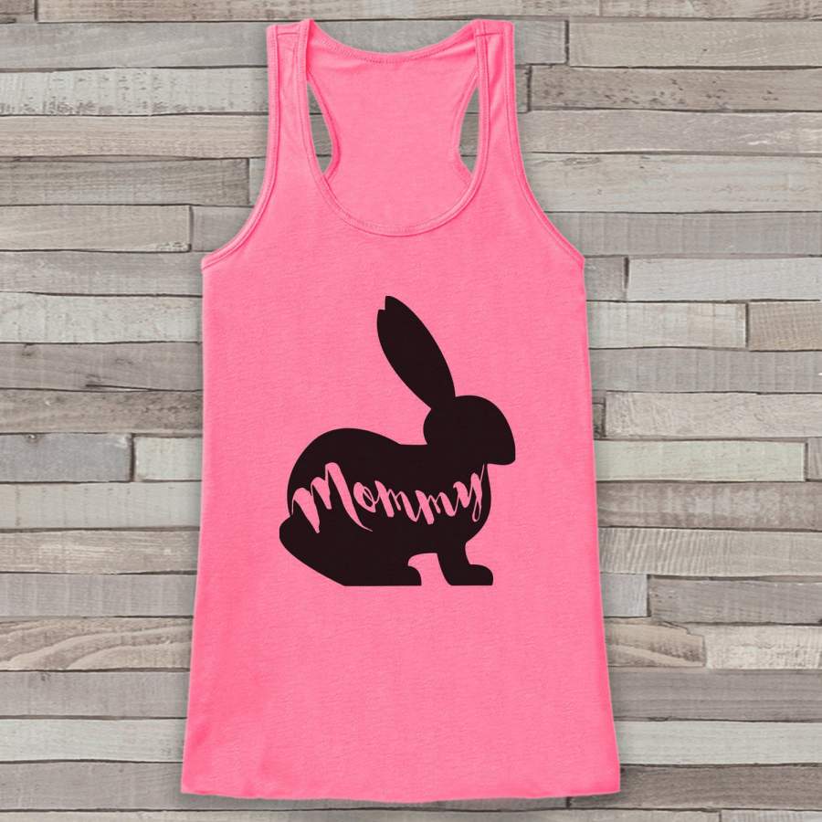 Womens Easter Shirt – Mommy Bunny Tank Top – Happy Easter Shirt – Womens Tank – Bunny Easter Outfit – Matching Family Shirts – Pink Tank