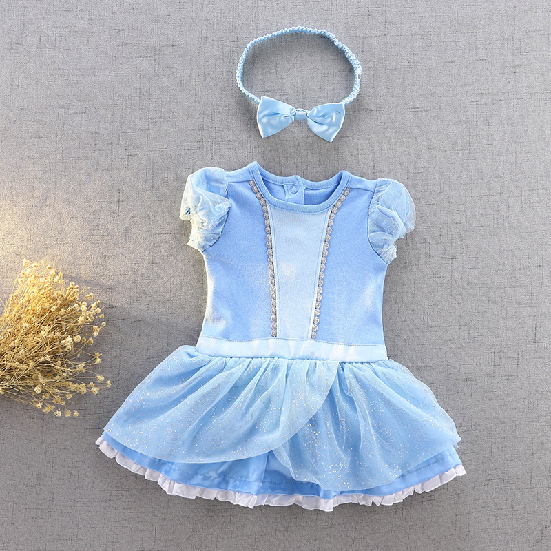 Baby Cinderella Dress Children Cosplay Dress Snow White Mermaid Lolita Small Dress Newborn Princess Cosplay Clothing 3-18M alx