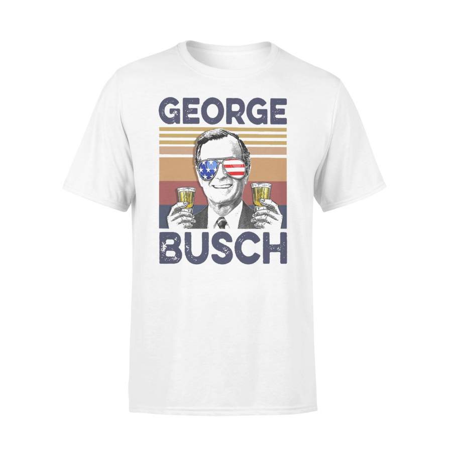 George Busch Drink Beer Indepence Day 4th Of July Vintage T-shirt