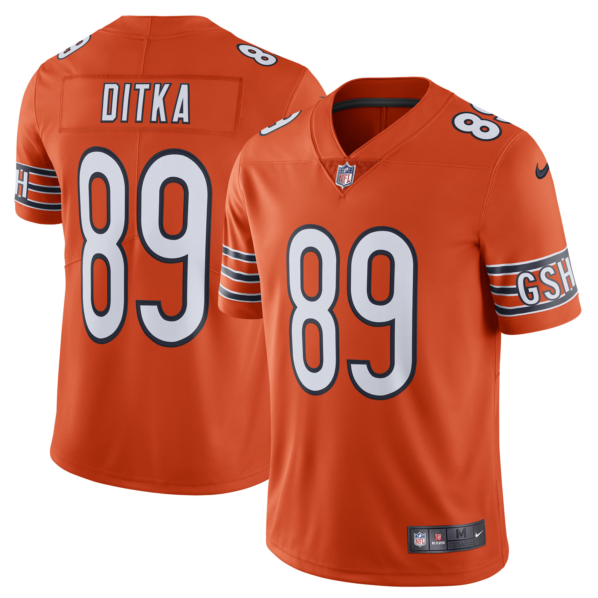 Mike Ditka Chicago Bears Alternate Vapor Untouchable Limited Retired Player Jersey – Orange