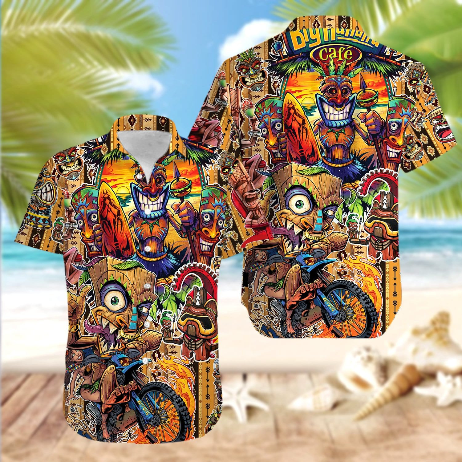 Aloha All Day Every Happy Tiki Unisex Hawaii Shirts Ha74187