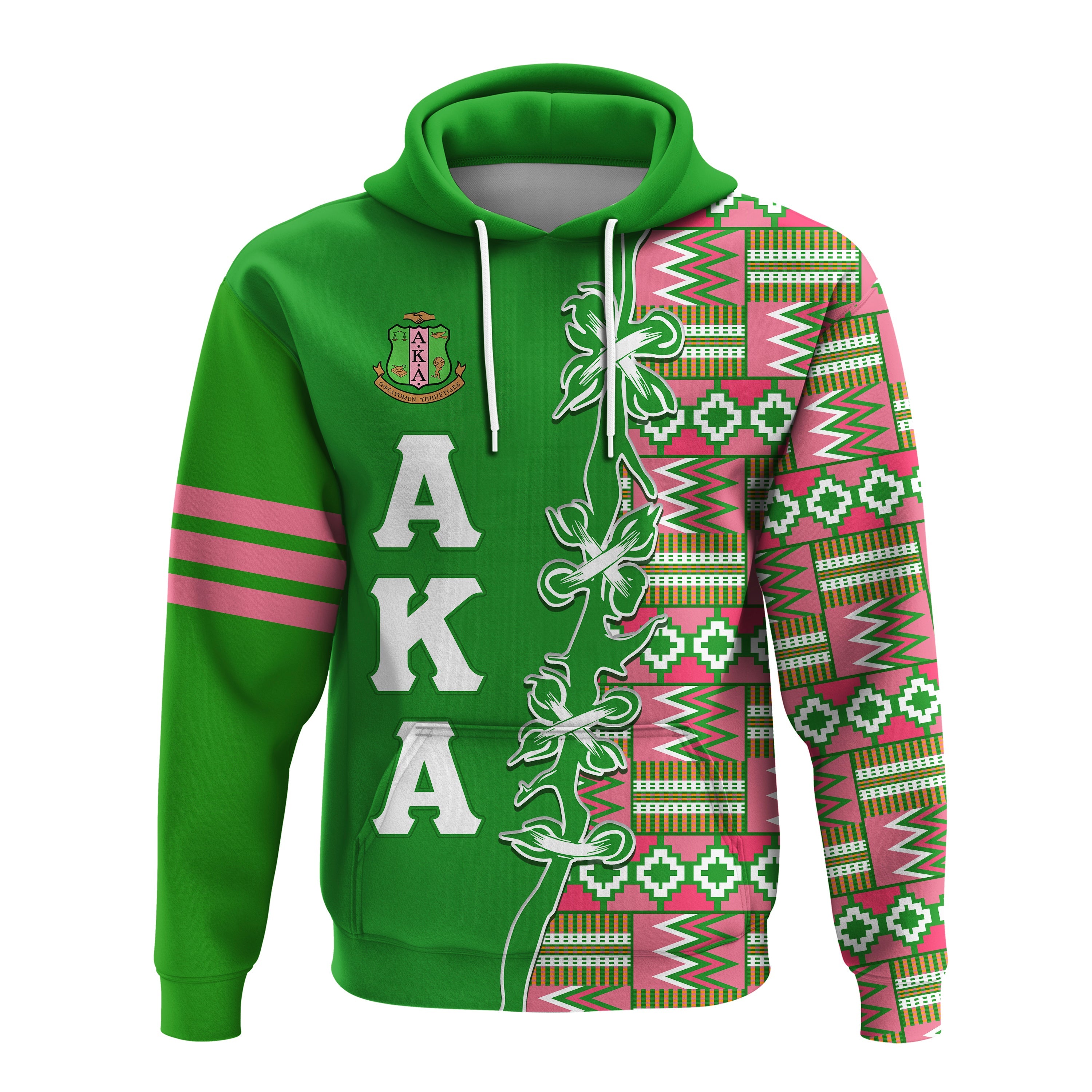 Alpha Kappa Alpha Hoodie Pretty Girls With Ivy Leaf African Pattern