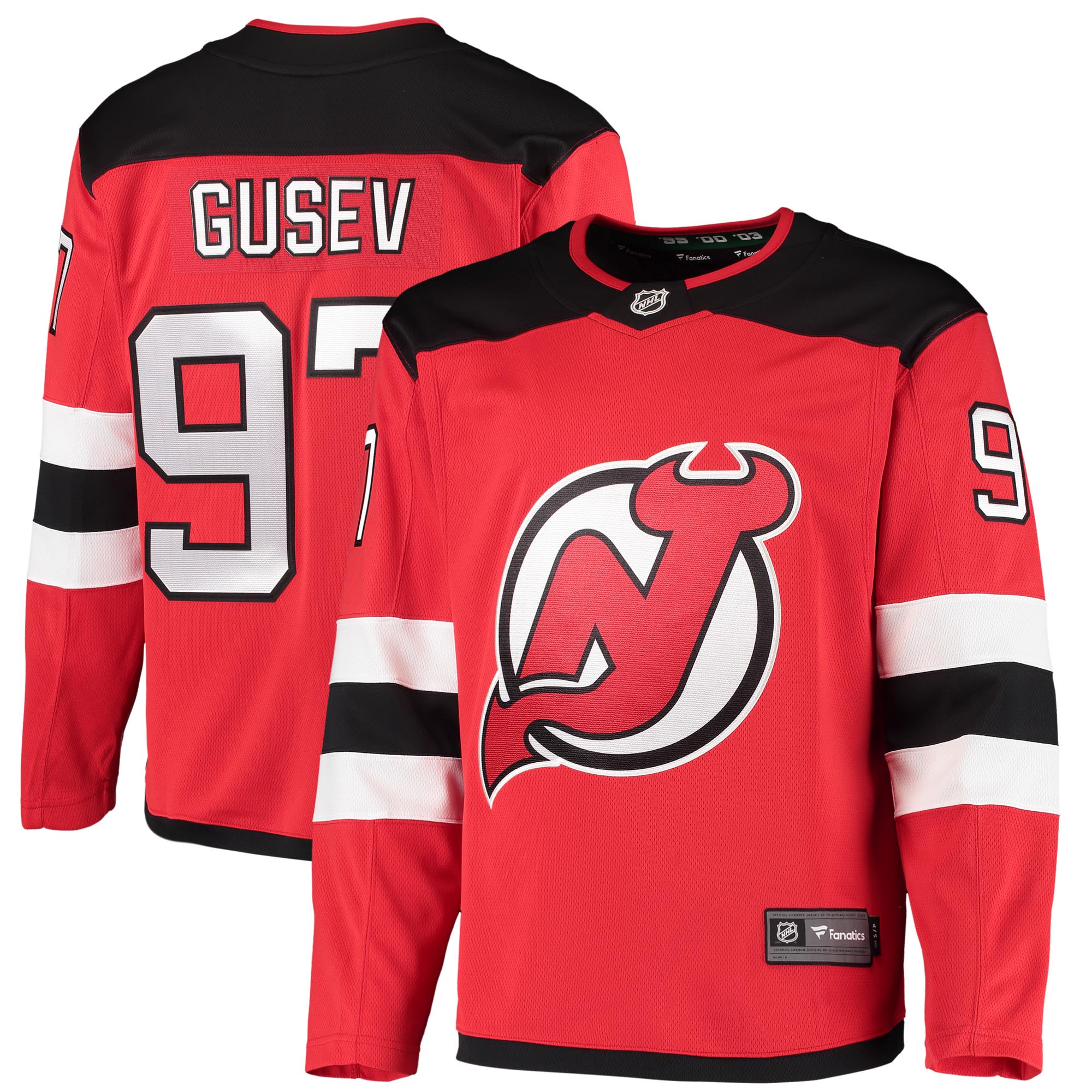 Men's New Jersey Devils Nikita Gusev Red 2020/21 Home Breakaway Player Jersey