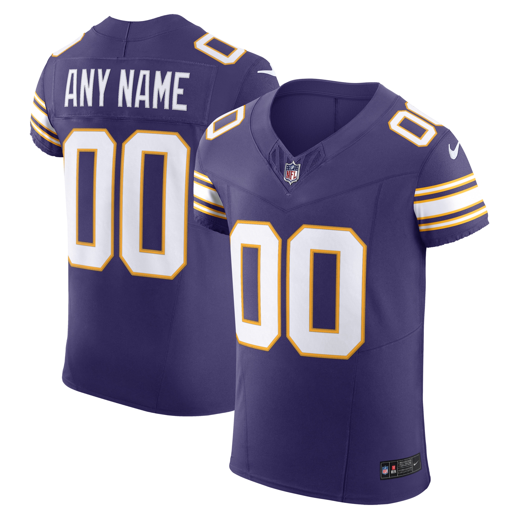 Men’s Minnesota Vikings Purple Vapor F.U.S.E. Elite Custom Jersey