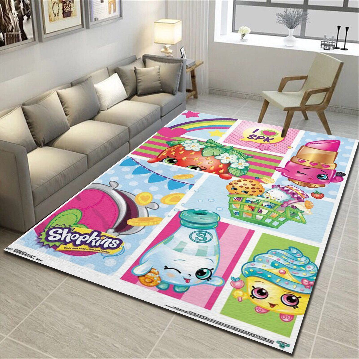 Shopkins Collage Area Rugs, Living Room Carpet