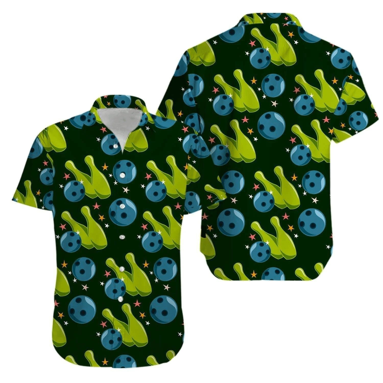 Cover Your Body With Amazing Bowling Strike Green Hawaii Aloha Shirts V Ha24077