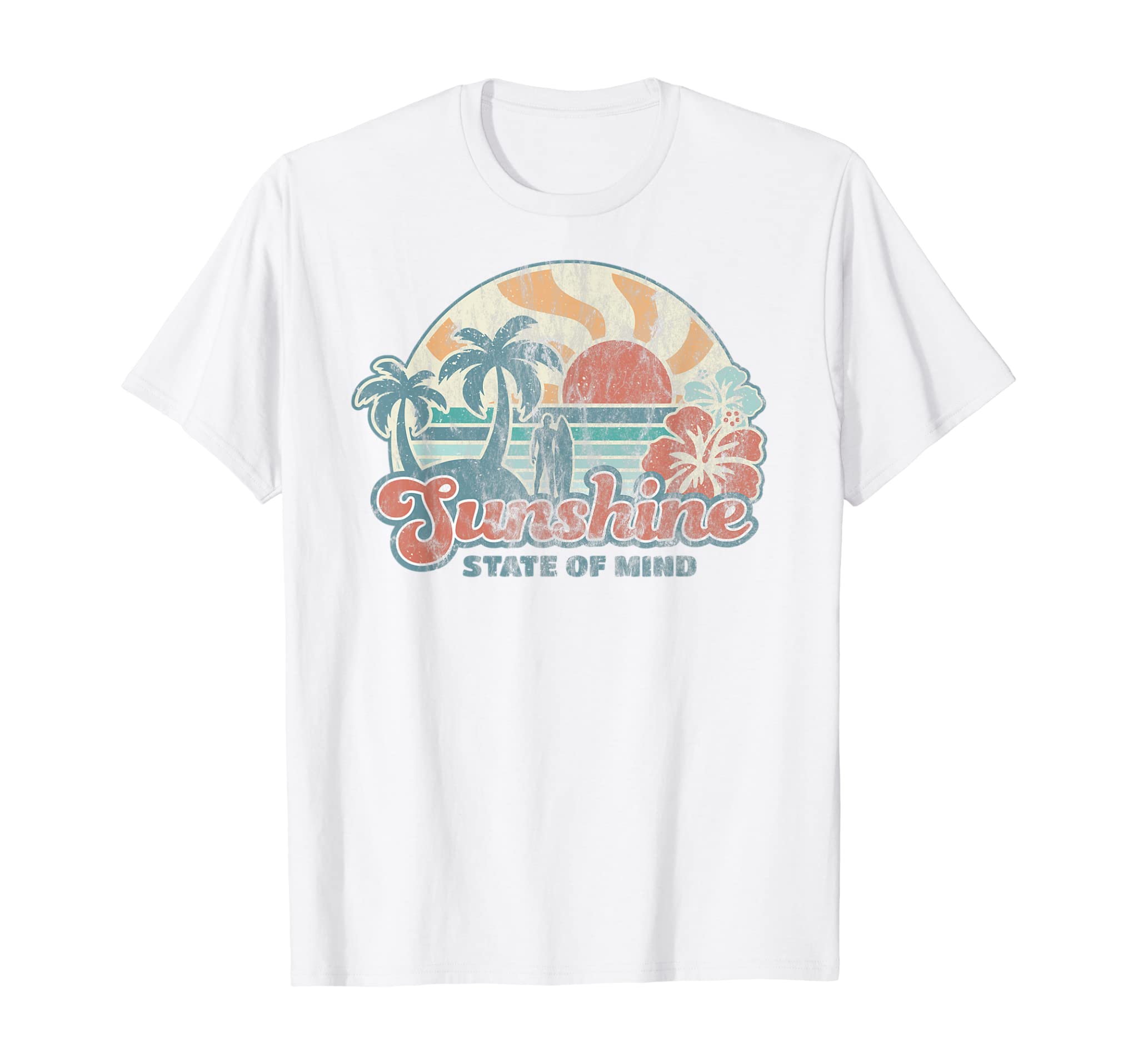 Sunshine State Of Mind Retro 60s Faded Summer T-Shirt