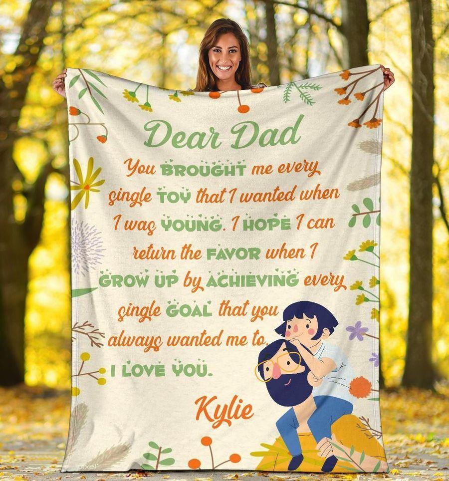 [Personalized Name] To My Dad You Brought Me Every Single Toy – Best Gift For Dad, Gift For Home Decor, Gift For Family  – Fleece Blanket