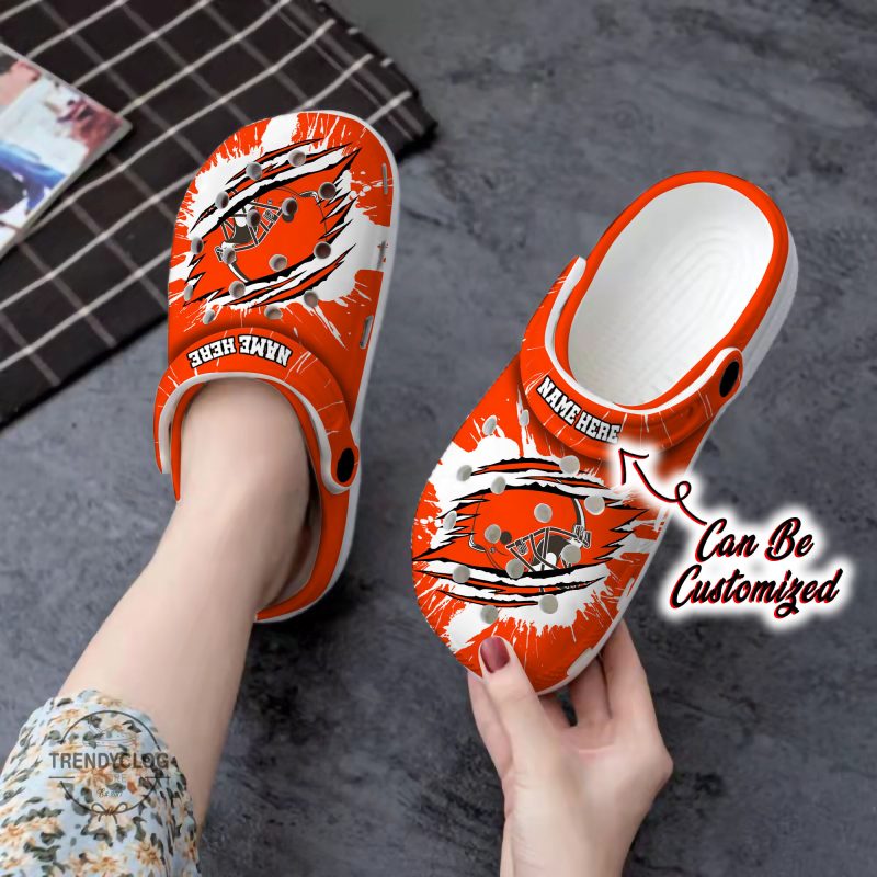 Browns Personalized CBrowns Football Ripped Claw Clog Shoes