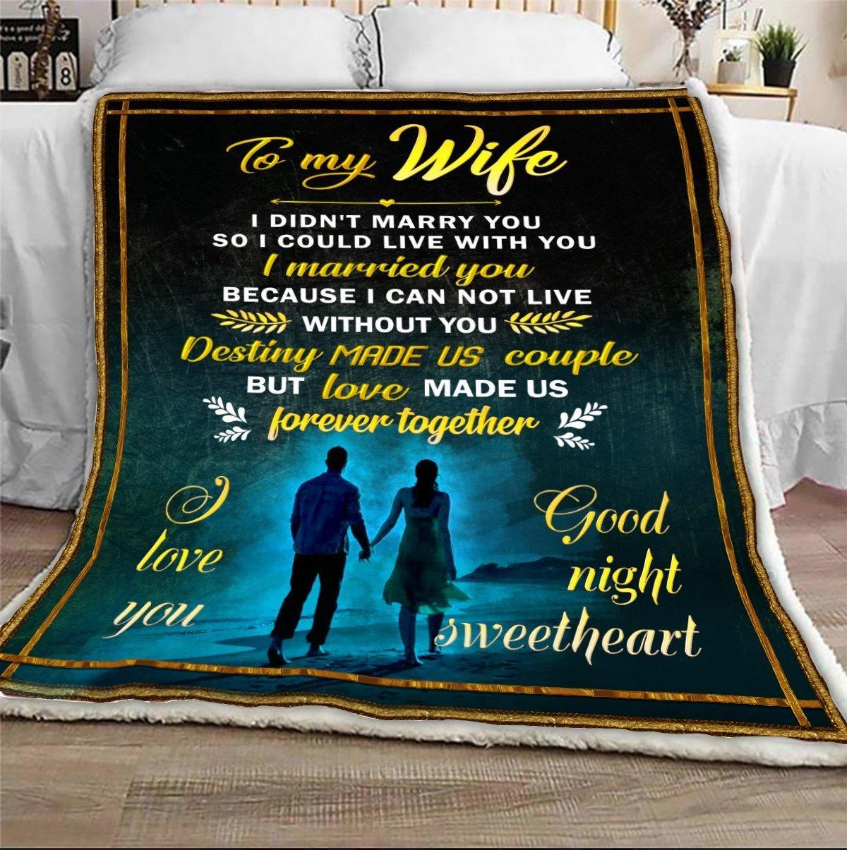 To My Wife Love Made Us Forever Together  – Gift For Wife, Blanket For Wife, Wifey Presents Home Decor Gift For Family – Sherpa Blanket Fleece Blanket